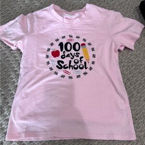 ☀️Kids 100 Days of School Pink T-Shirt